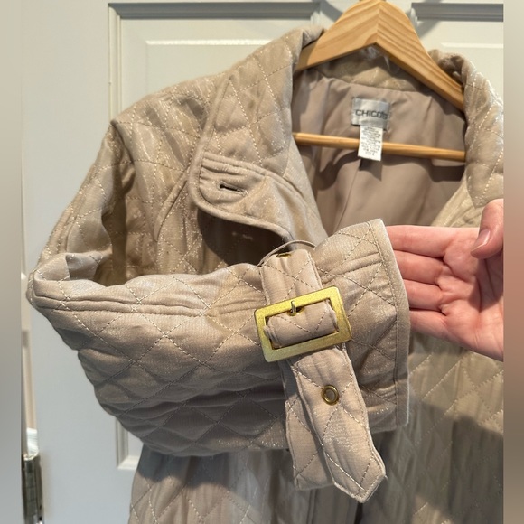 Chico’s Quilted Mid-Length Jacket EUC - Picture 5 of 8